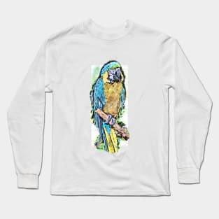 Watercolor Sketch Style Colorful Bird Long Sleeve T-Shirt